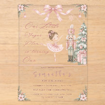 Invitation Anniversaire 1 an Nutcracker Ballerina