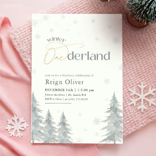Invitation Anniversaire 1 an Onderland Aquarelle Fille Garçon