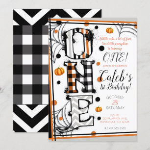 Invitation Anniversaire 1 an sur le thème Hallowee