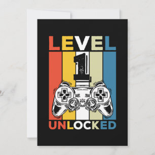 Invitation Anniversaire 1er Niveau Débloqué 1 Vintage Gaming