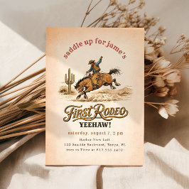 Invitation Anniversaire 1ère Fois Cowboy Classique Vintage