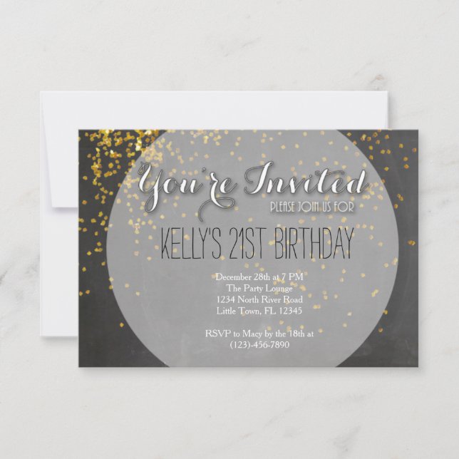 Invitation Anniversaire 21 ans (Devant)