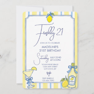 Invitation Anniversaire 21 Tendance Citron Esthétique