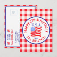 Invitation anniversaire 250 ans drapeau américain 