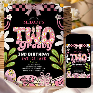 Invitation Anniversaire 2 Ans Fleur Marguerite Ros