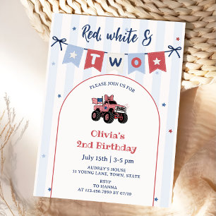 Invitation anniversaire 2 ans Rouge Blanc & Bleu P