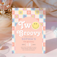 Invitation anniversaire 2 ans Two Groovy Boho