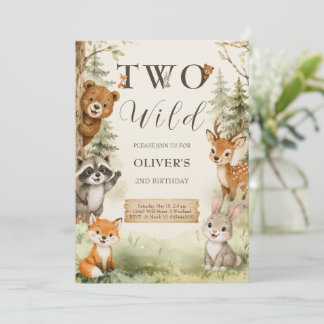 Invitation anniversaire 2 ans Two Wild aquarelle f