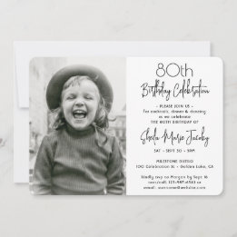 Invitation Anniversaire 2 Photos Simple Noir et Bl