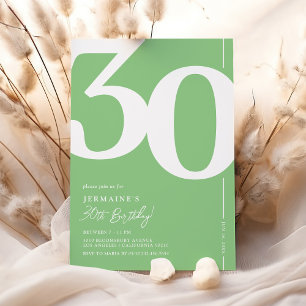 Invitation anniversaire 30 ans au style vert moder
