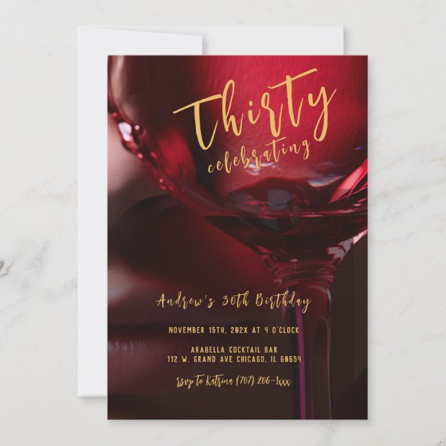 Invitation Anniversaire 30 ans Homme (Devant)