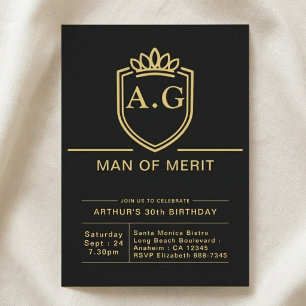 Invitation Anniversaire 30 ans Mari 30 Ans Fête Noir Or