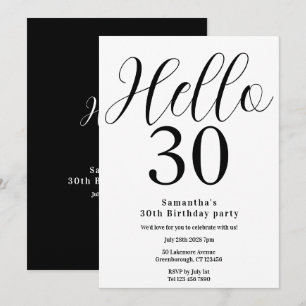 Invitation Anniversaire 30 ans Noir et Blanc Anniversaire Min
