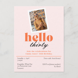 Invitation anniversaire 30 ans rétro pastel Bonjou