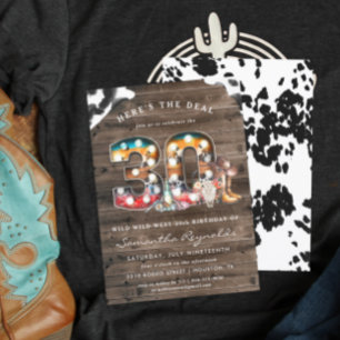 Invitation Anniversaire 30 ans   Wild West Cowboy