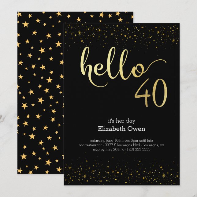 Invitation Anniversaire 40 Ans (Devant / Derrière)
