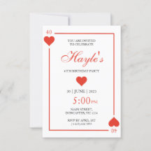 Invitation Anniversaire 40 ans Casino Queen of Hea