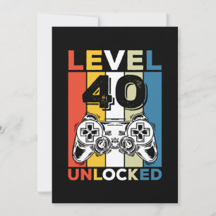 Invitation Anniversaire 40ème Niveau Débloqué 40 Jeux Vidéo R