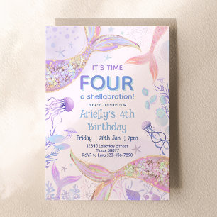 Invitation Anniversaire 4 Ans Mermaid Shellabratio