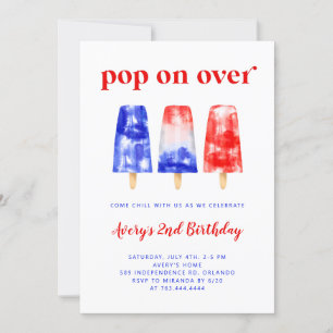 Invitation Anniversaire 4 juillet Popsicle