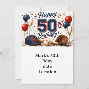 Invitation Anniversaire 50 ans de baseball