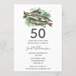 Invitation Anniversaire 50 ans | Parti de pêche du poisson