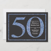 Invitation Anniversaire 50 ans Tableau Noir Paille