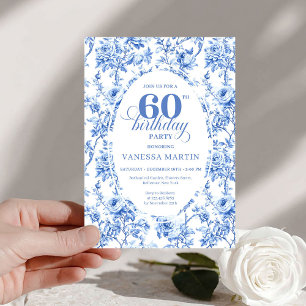 Invitation anniversaire 60 ans élégant toile de Jo