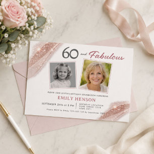 Invitation anniversaire 60 ans élégante et fabuleu
