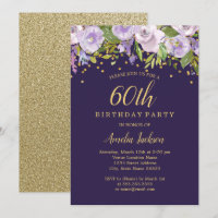 Invitation Anniversaire 60 ans Fleurie Étincelle V