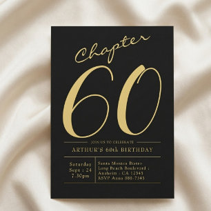 Invitation Anniversaire 60 ans Mari 60 ans Fête Noir Or