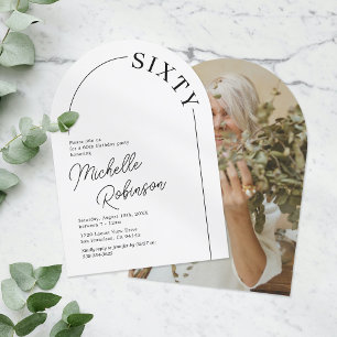 Invitation Anniversaire 60 ans Minimaliste Arche Adulte