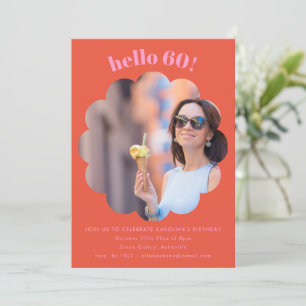 Invitation Anniversaire 60 Soixante Ans Fleur Rose