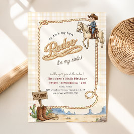 Invitation Anniversaire 6 Ans Garçon Cow-boy Plaid