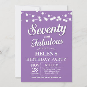 Invitation Anniversaire 70 Ans Violet Fabuleux
