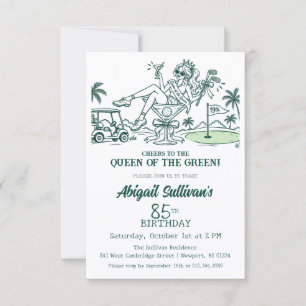 Invitation Anniversaire 85 ans abordable Reine du Golf Green
