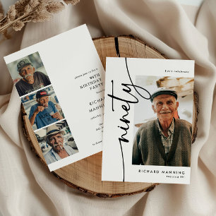 Invitation Anniversaire 90 Ans Script Ninety 4 Pho
