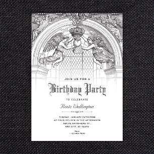 Invitation anniversaire à l'arche baroque vintage