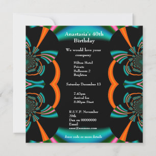 Invitation Anniversaire Abstrait Albums verts