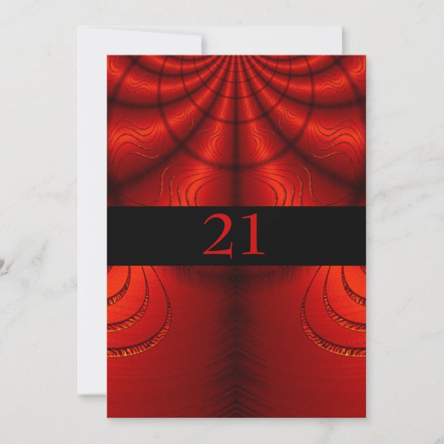 Invitation Anniversaire Abstrait tissu rouge (Devant)