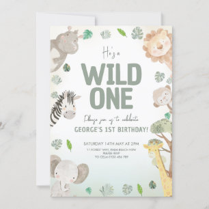 Invitation Anniversaire adorable d'un(e) petit(e) sauvage san