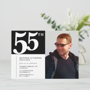Invitation anniversaire adulte 55 ans Chic Photo