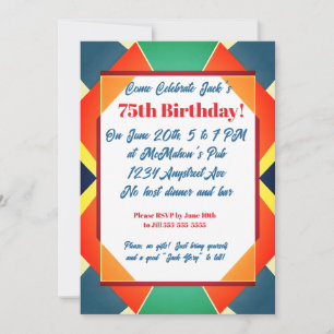 Invitation Anniversaire Adulte Art Pop Géométrique