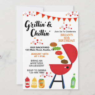Invitation Anniversaire Adulte Grillades et Farniente