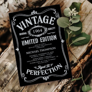 Invitation Anniversaire Adulte Tous Âges Vintage