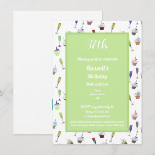 Invitation Anniversaire Adulte Tout Âge Art Silhouette
