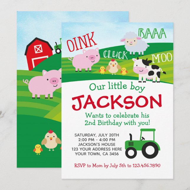 Invitation Anniversaire agricole (Devant / Derrière)