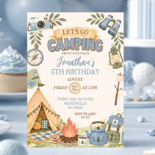 Invitation Anniversaire Allons camper