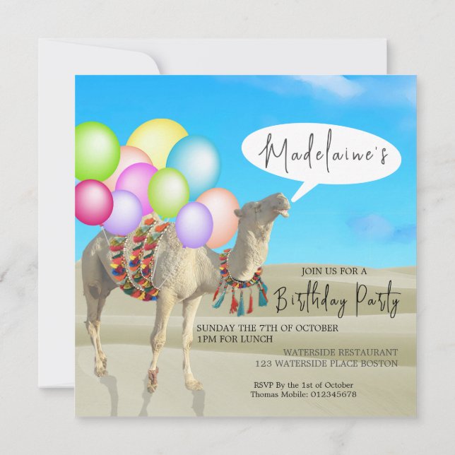 Invitation Anniversaire Amusant Adulte Moderne Ballons coloré (Dos)