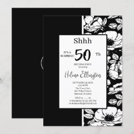 Invitation Anniversaire Anémonique Noir